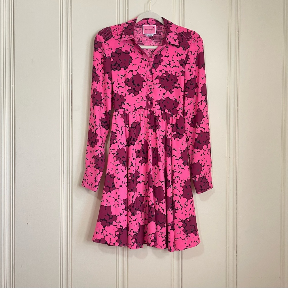 Kate Spade pink circle long sleeve dress
